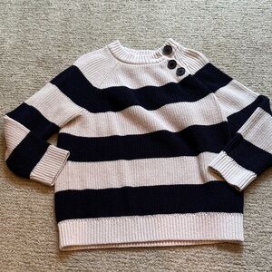 Zara Navy and Cream Striped Sweater kids